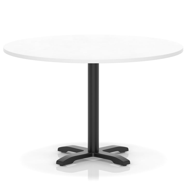 Italia Round Poseur Table With Cross Base Black Leg