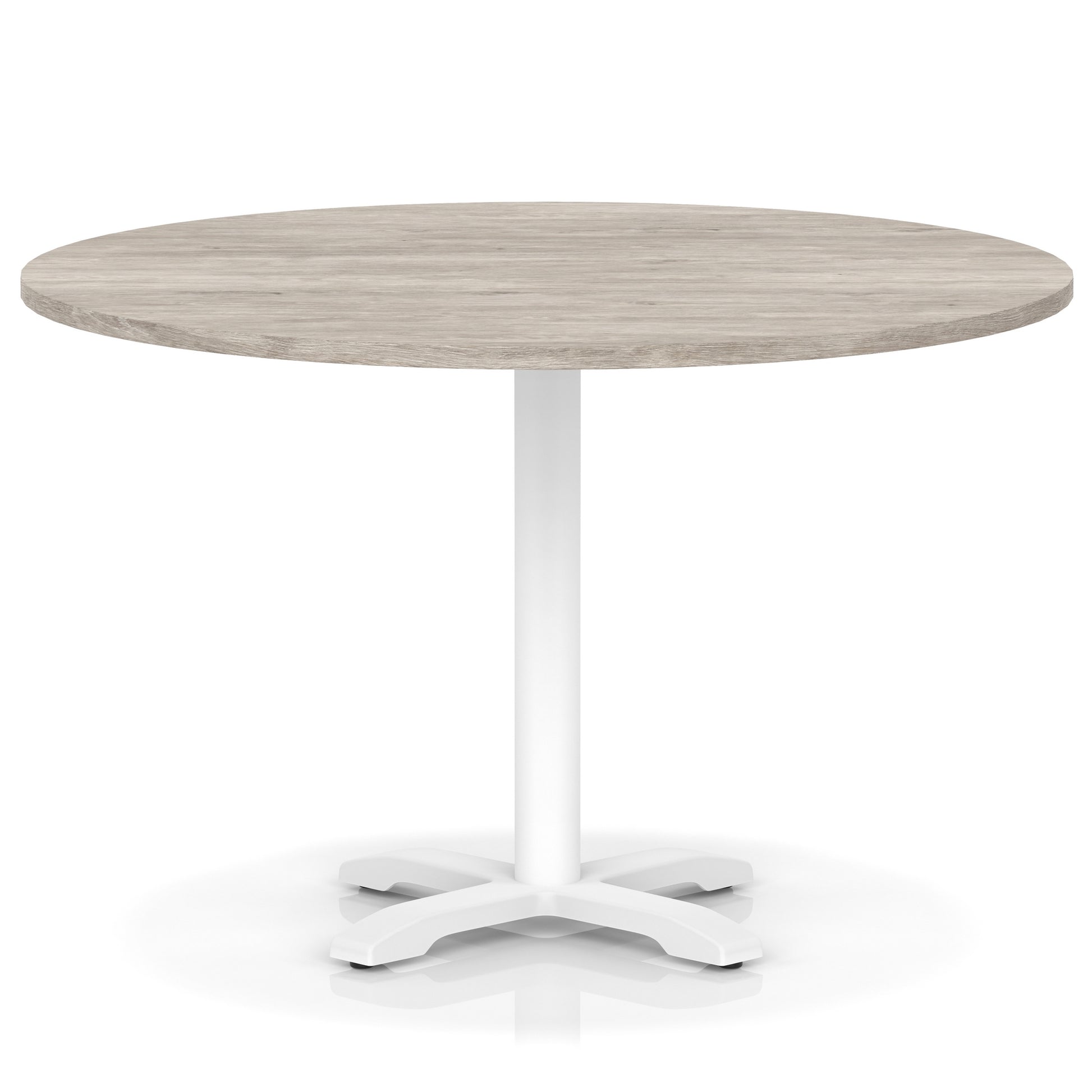 Italia Round Poseur Table With Cross Base White Leg