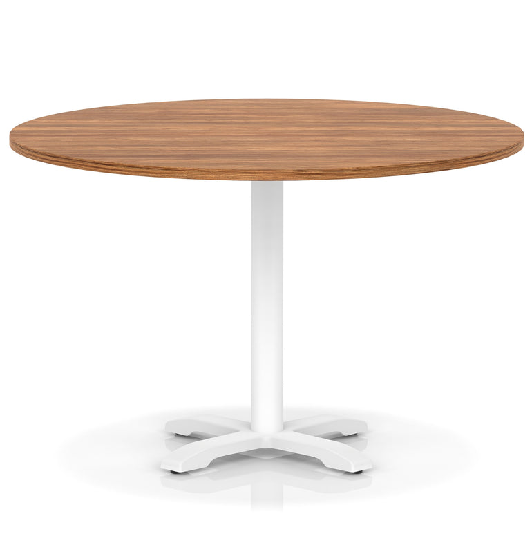 Italia Round Poseur Table With Cross Base White Leg