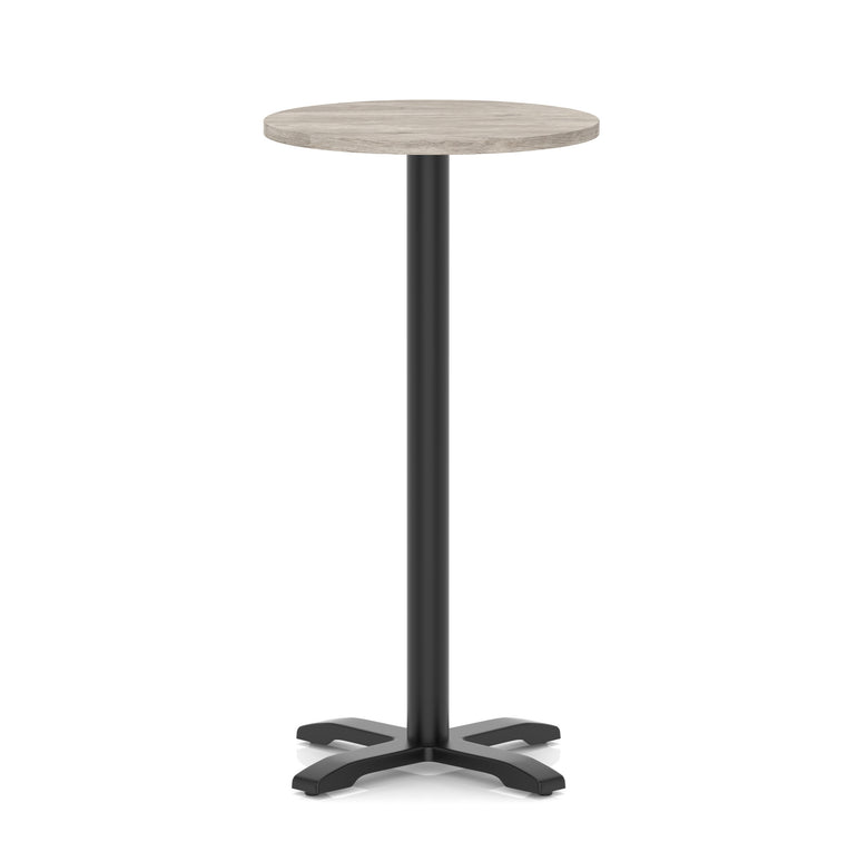 Italia Round Poseur Table With Cross Base Black Leg