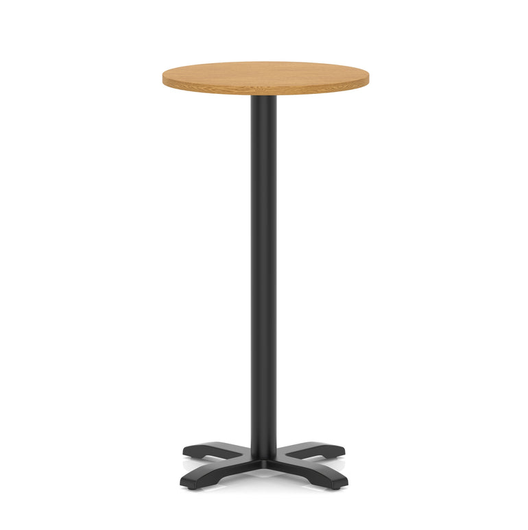 Italia Round Poseur Table With Cross Base Black Leg