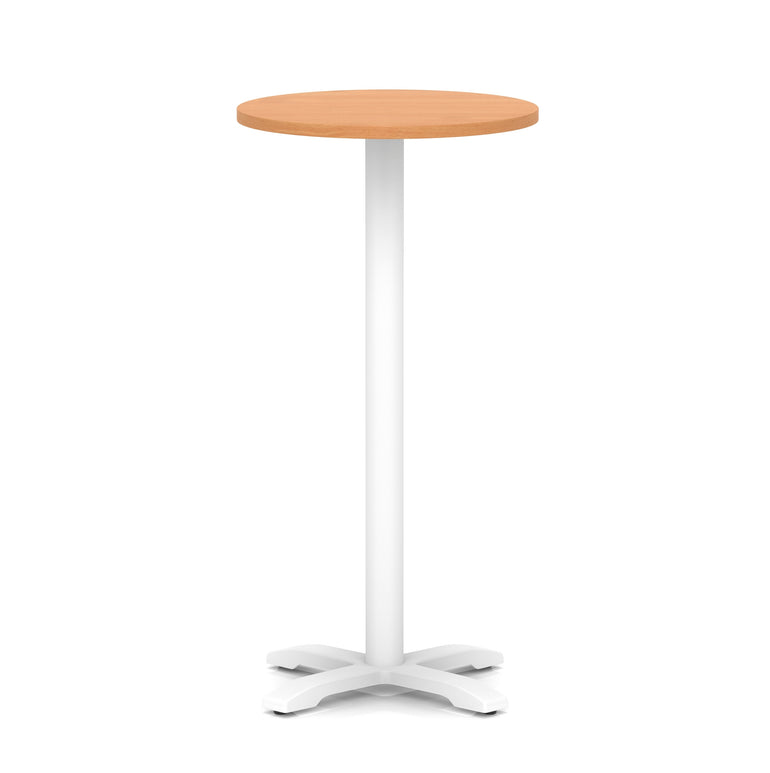 Italia Round Poseur Table With Cross Base White Leg