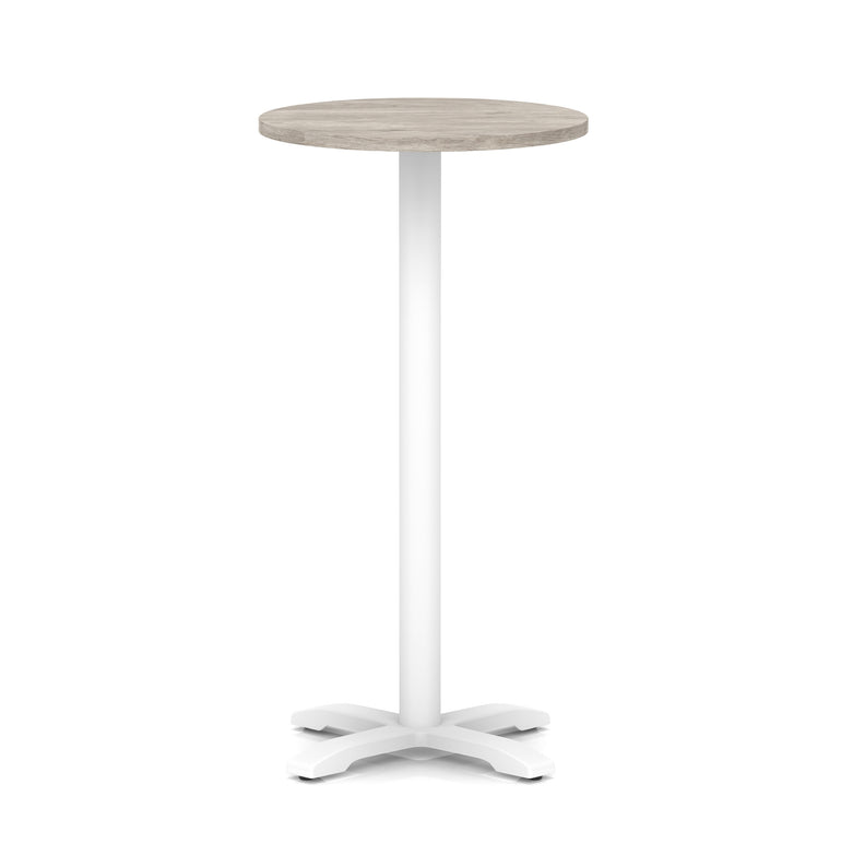Italia Round Poseur Table With Cross Base White Leg