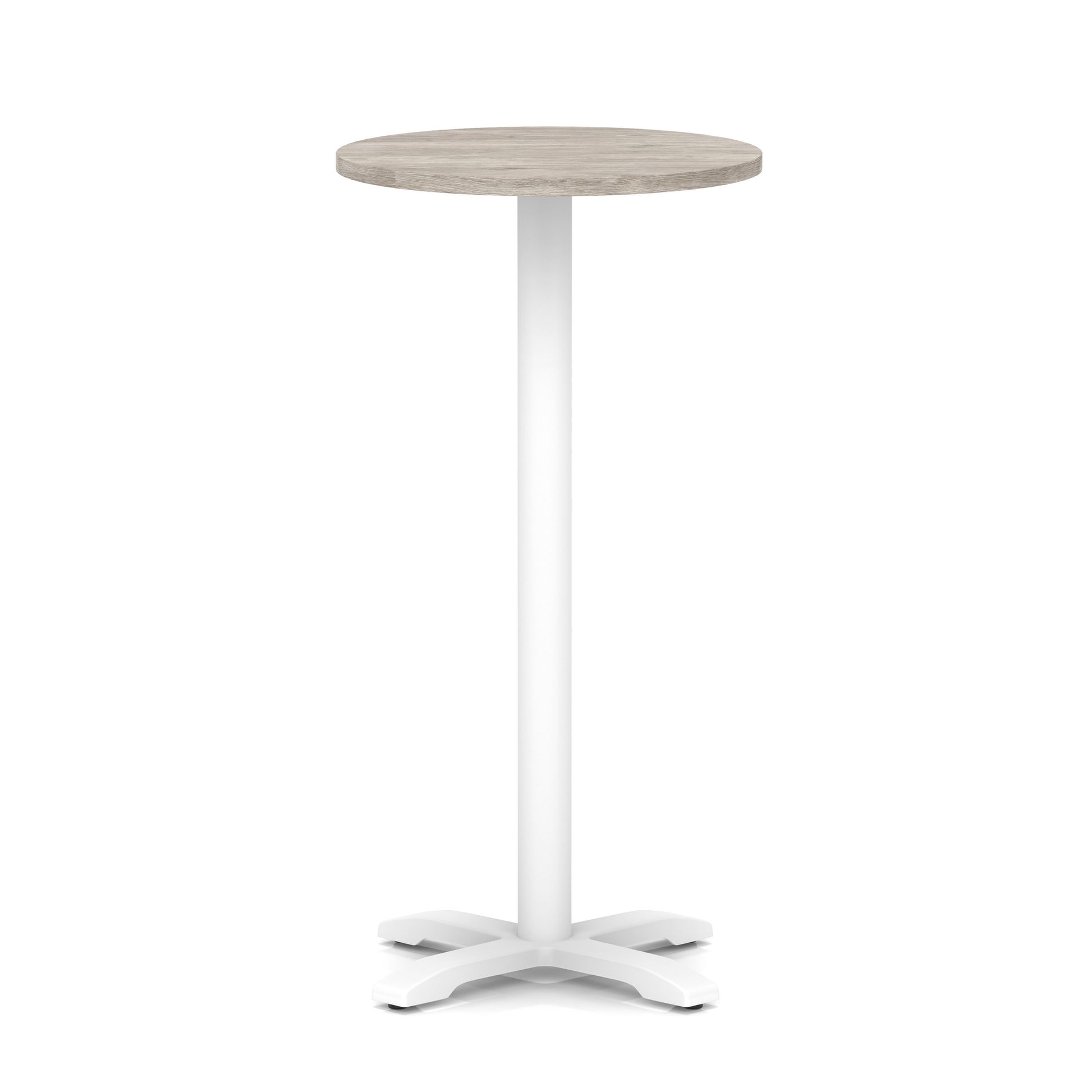 Italia Round Poseur Table With Cross Base White Leg