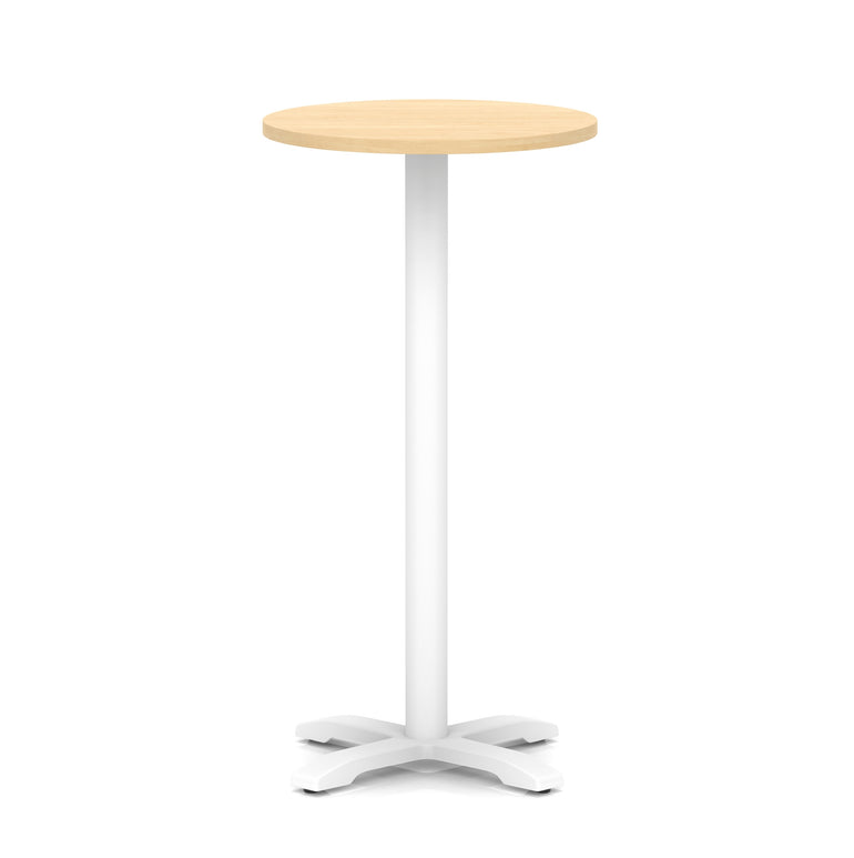Italia Round Poseur Table With Cross Base White Leg