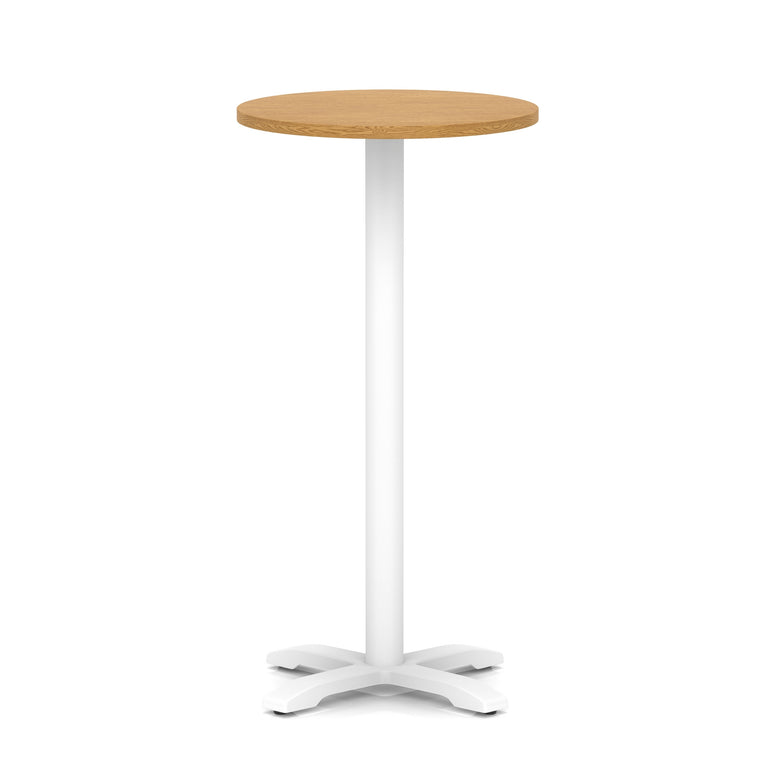 Italia Round Poseur Table With Cross Base White Leg
