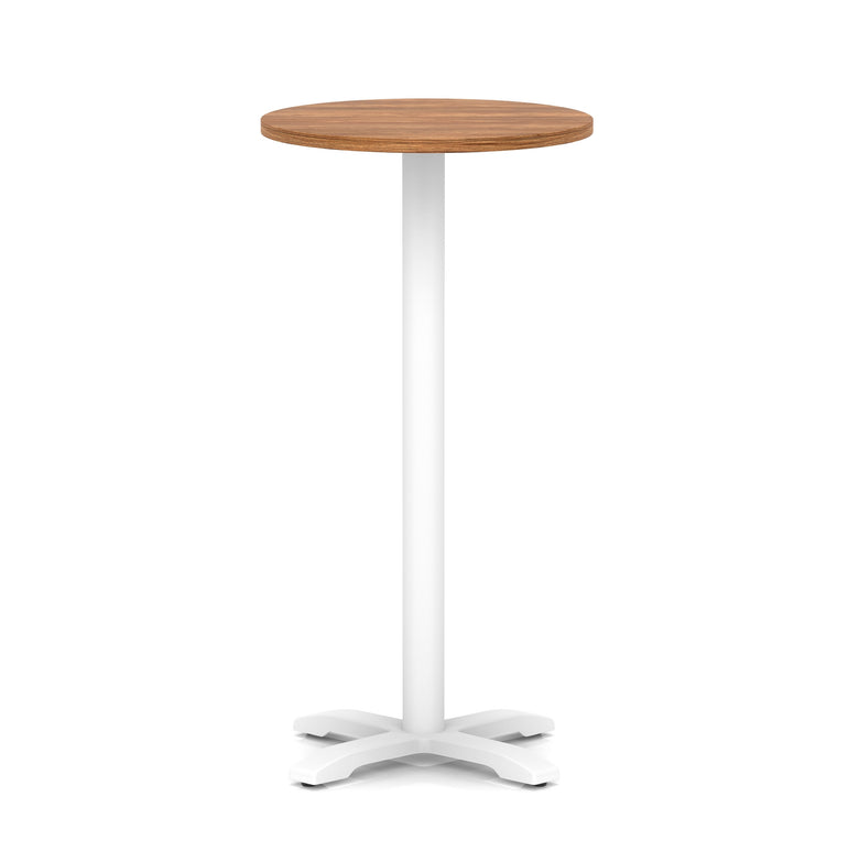 Italia Round Poseur Table With Cross Base White Leg