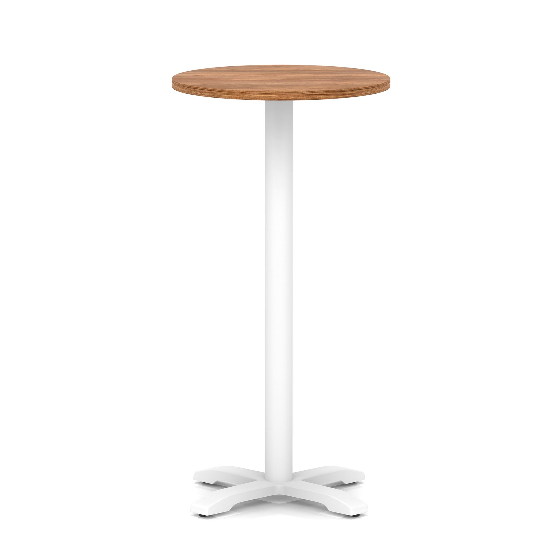 Italia Round Poseur Table With Cross Base White Leg