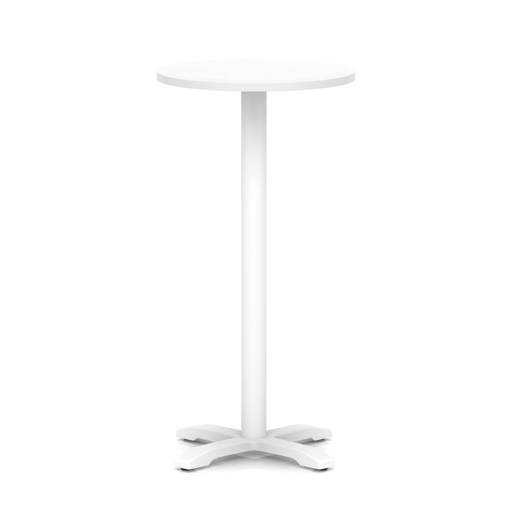 Italia Round Poseur Table With Cross Base White Leg