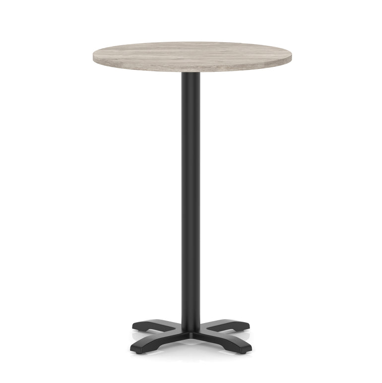 Italia Round Poseur Table With Cross Base Black Leg