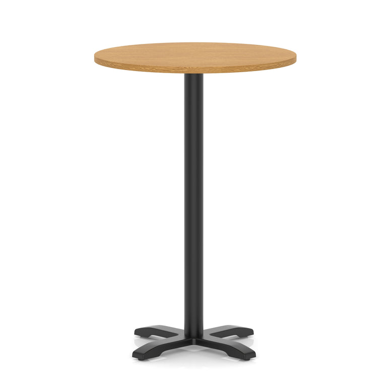 Italia Round Poseur Table With Cross Base Black Leg