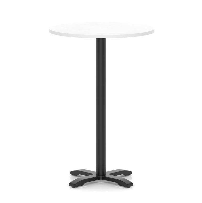 Italia Round Poseur Table With Cross Base Black Leg