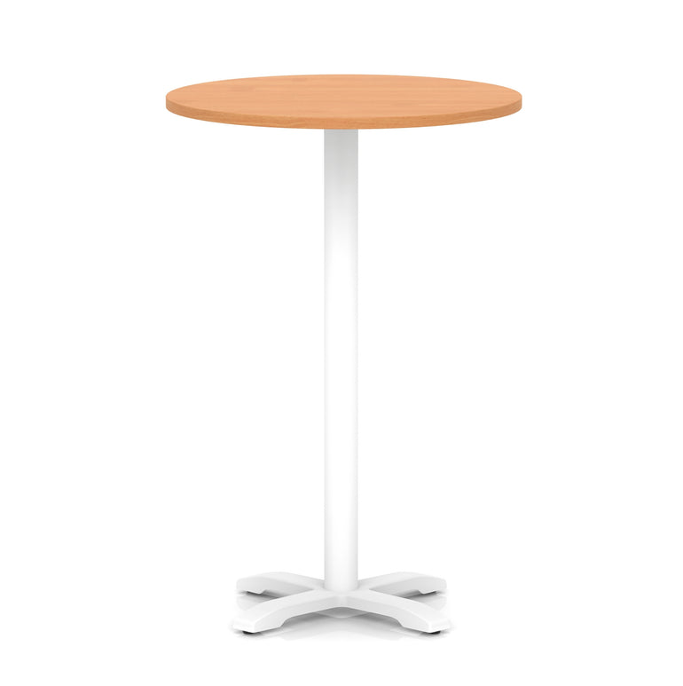 Italia Round Poseur Table With Cross Base White Leg
