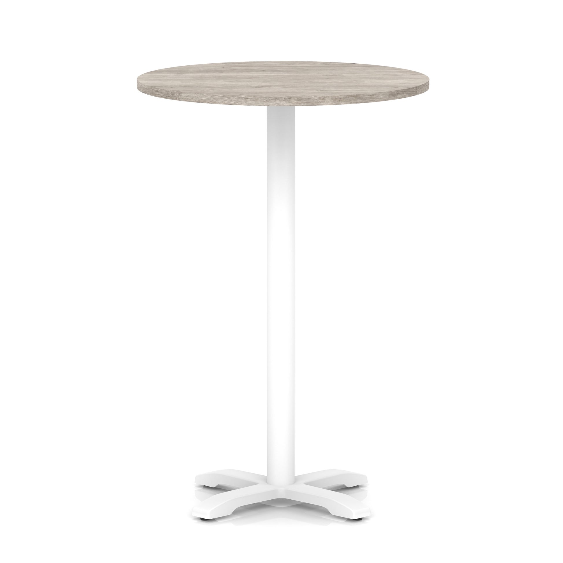 Italia Round Poseur Table With Cross Base White Leg