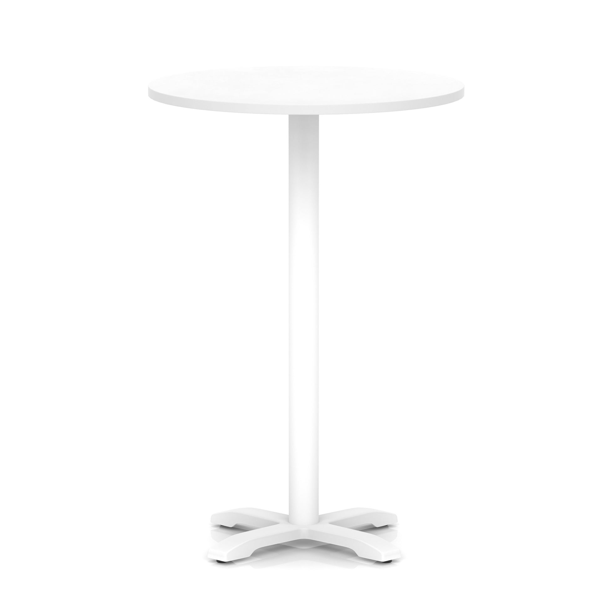 Italia Round Poseur Table With Cross Base White Leg