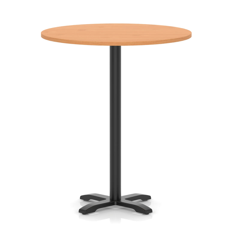 Italia Round Poseur Table With Cross Base Black Leg