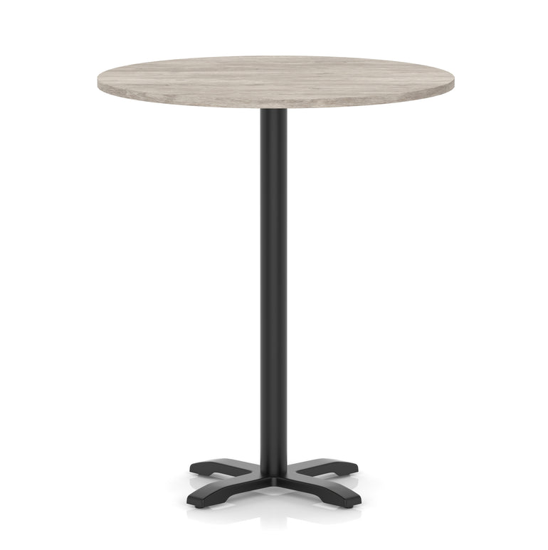 Italia Round Poseur Table With Cross Base Black Leg