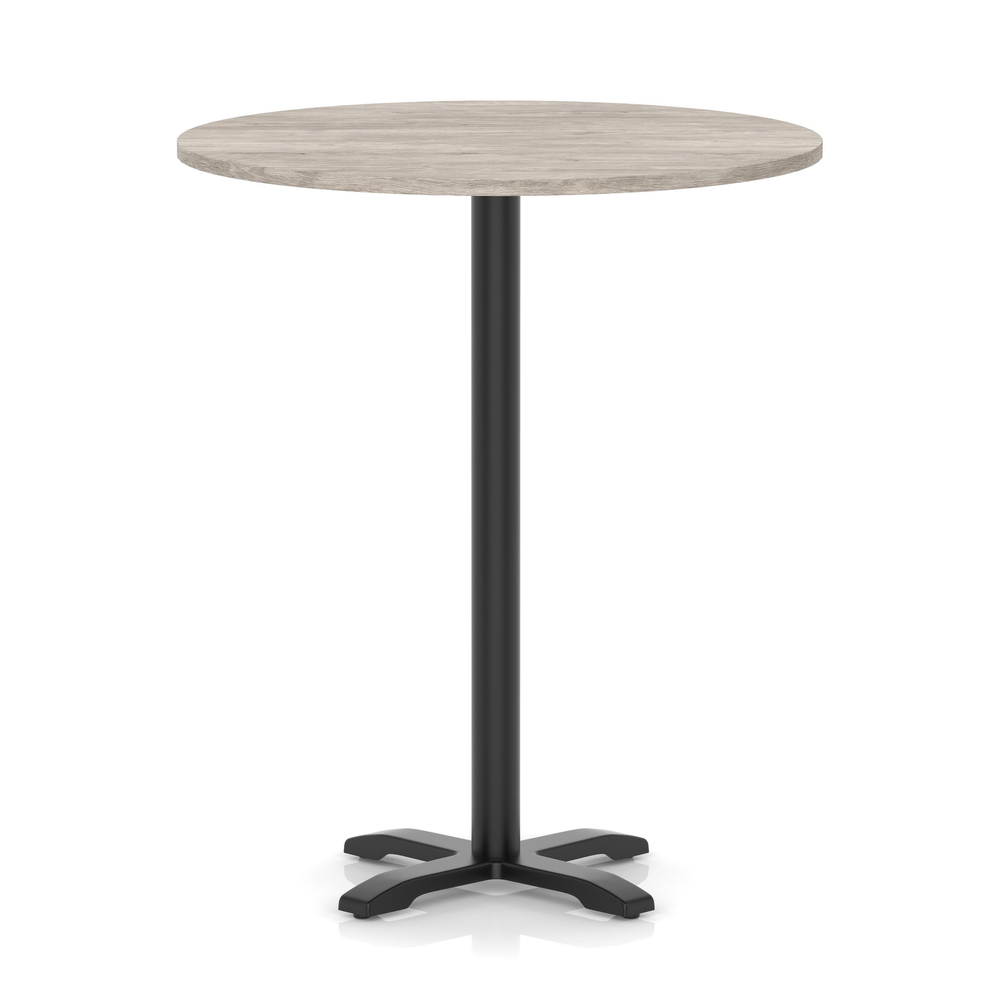 Italia Round Poseur Table With Cross Base Black Leg