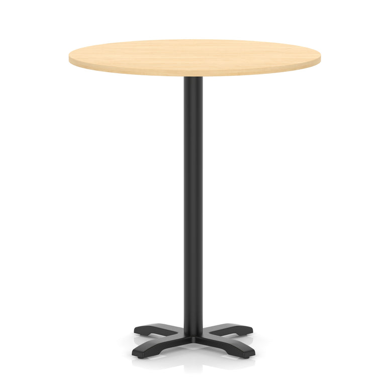 Italia Round Poseur Table With Cross Base Black Leg