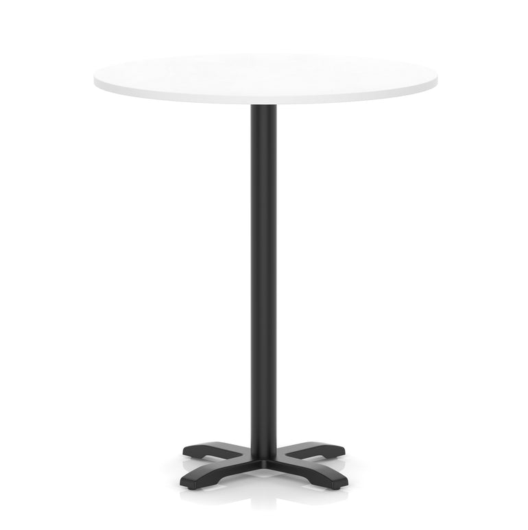Italia Round Poseur Table With Cross Base Black Leg