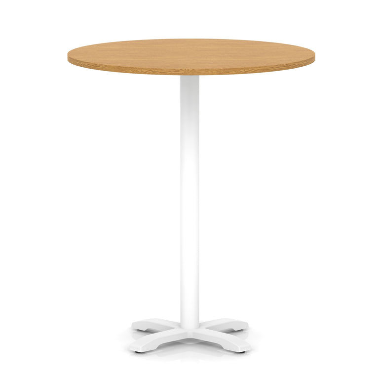 Italia Round Poseur Table With Cross Base White Leg