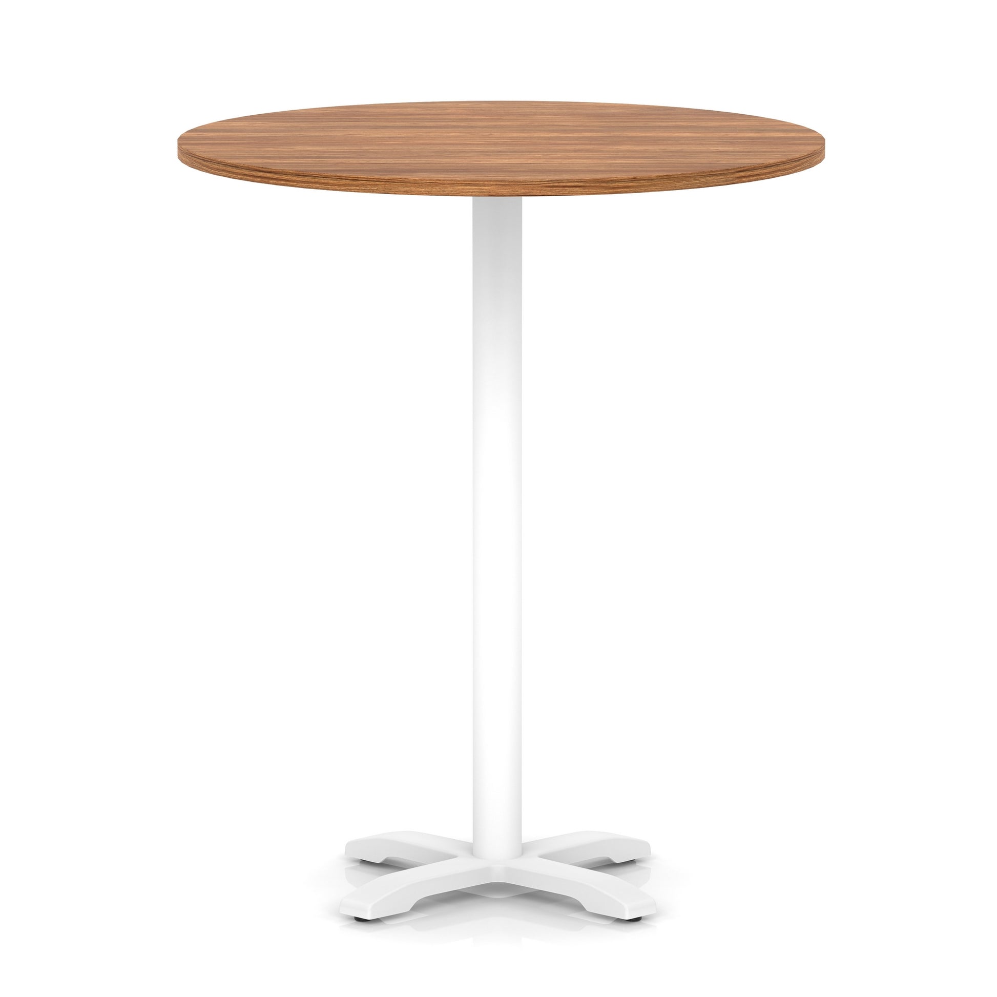 Italia Round Poseur Table With Cross Base White Leg
