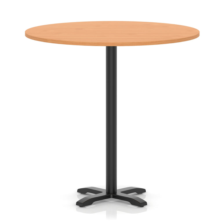 Italia Round Poseur Table With Cross Base Black Leg