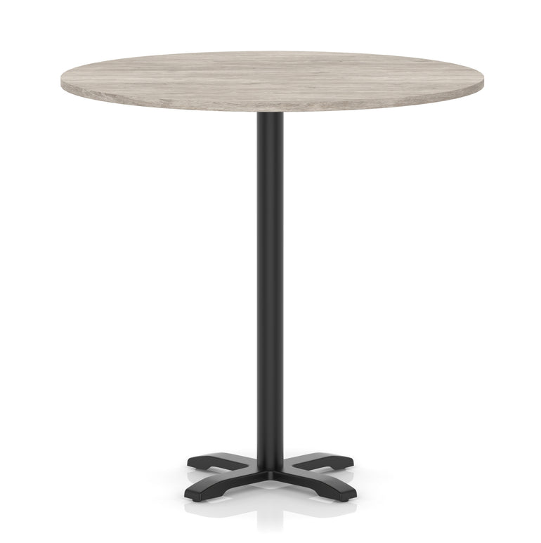 Italia Round Poseur Table With Cross Base Black Leg