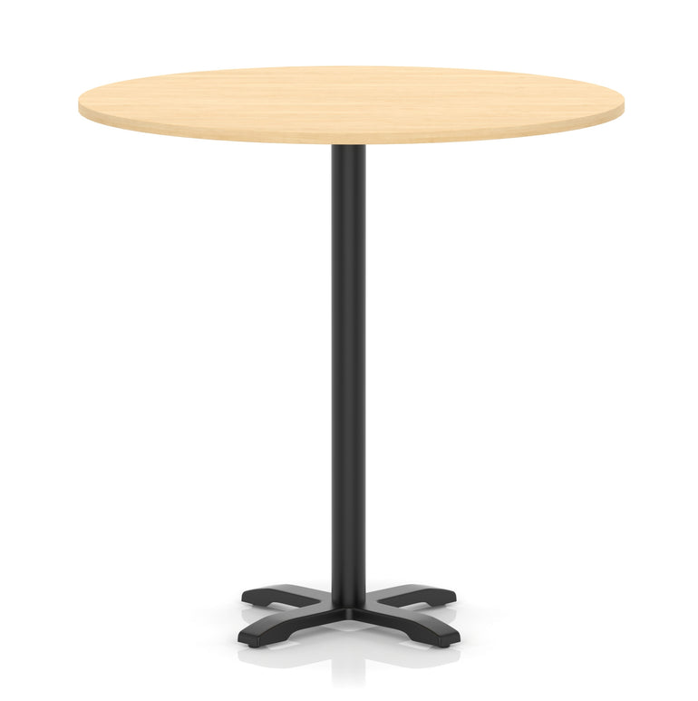 Italia Round Poseur Table With Cross Base Black Leg