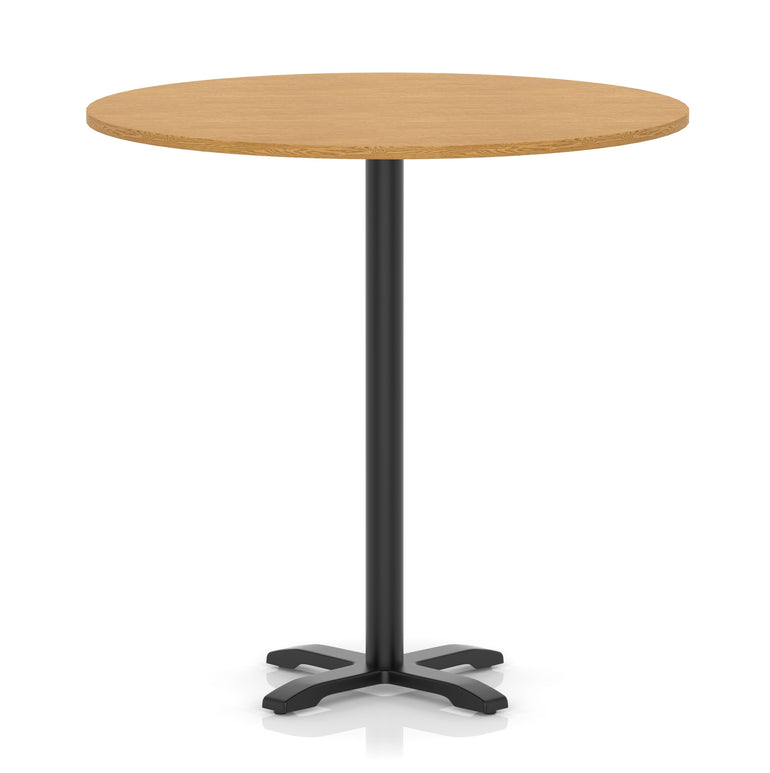 Italia Round Poseur Table With Cross Base Black Leg