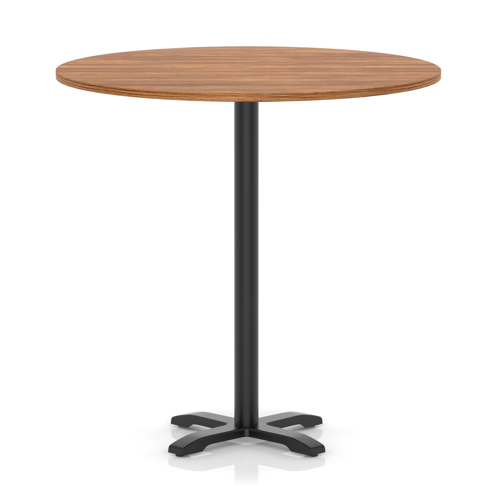 Italia Round Poseur Table With Cross Base Black Leg