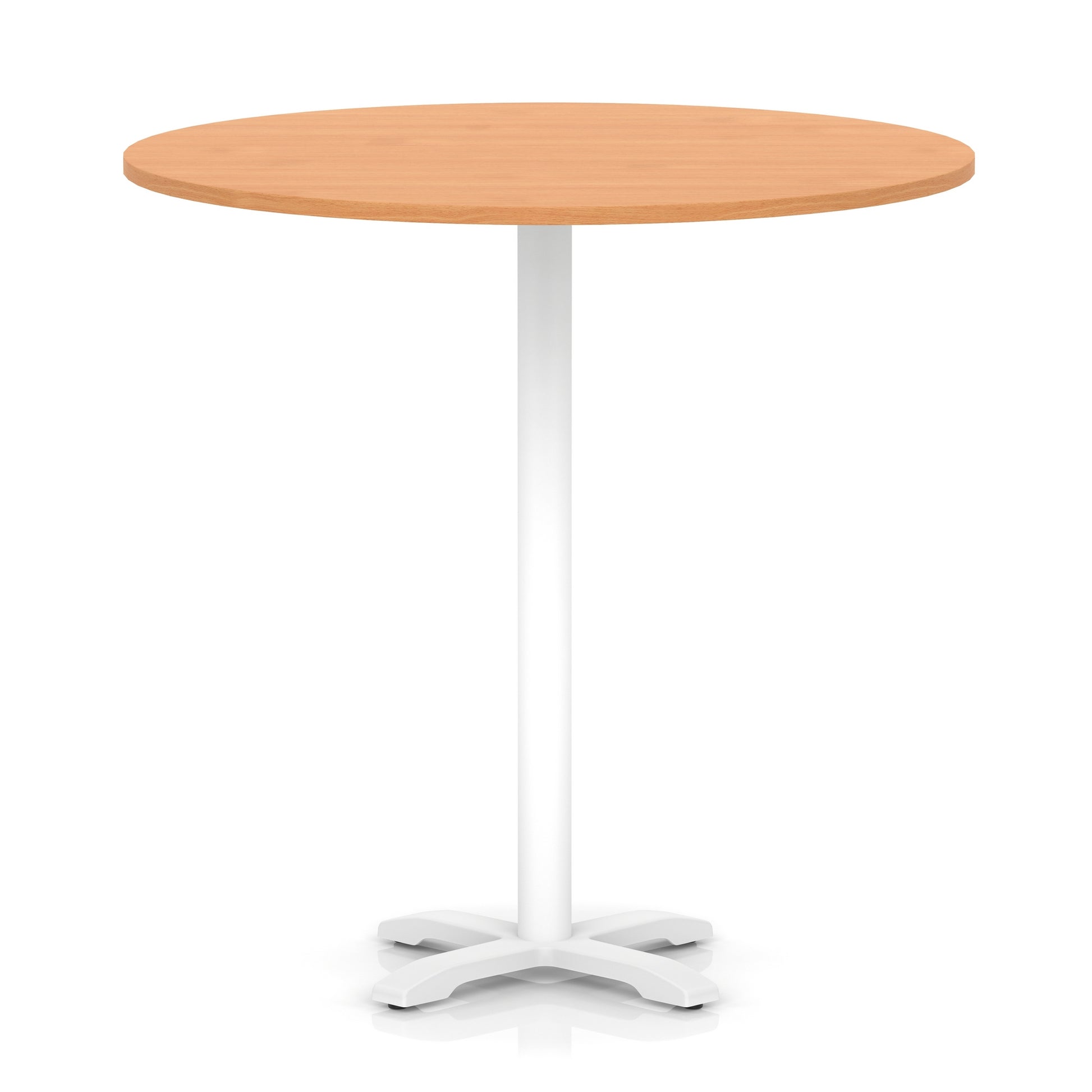 Italia Round Poseur Table With Cross Base White Leg