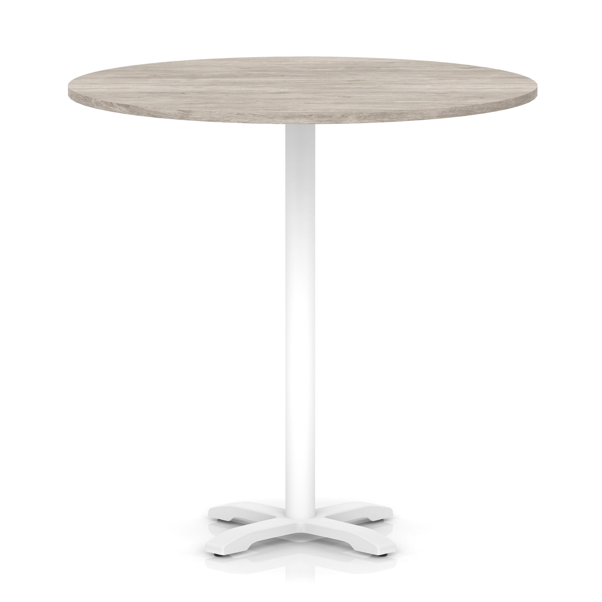 Italia Round Poseur Table With Cross Base White Leg