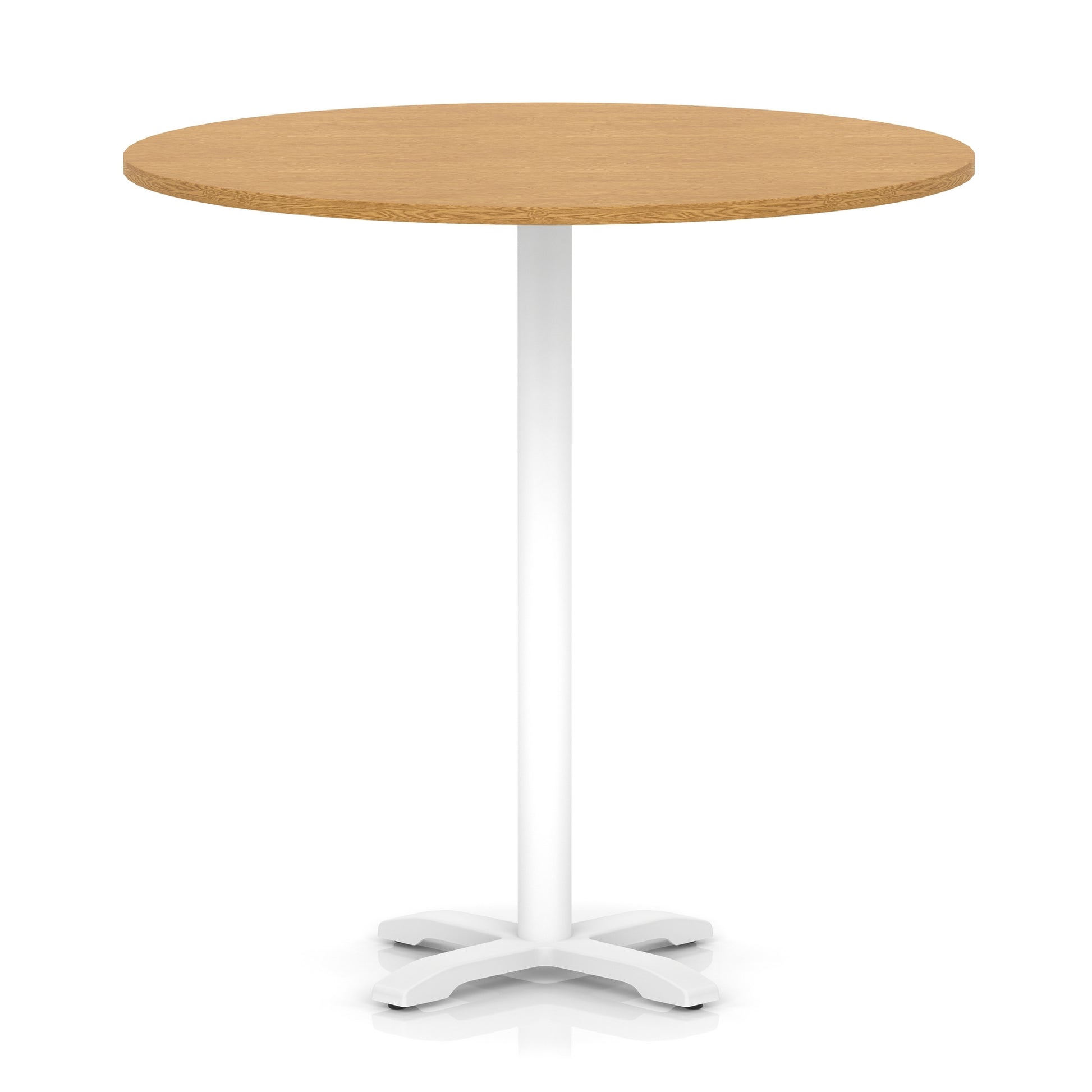 Italia Round Poseur Table With Cross Base White Leg