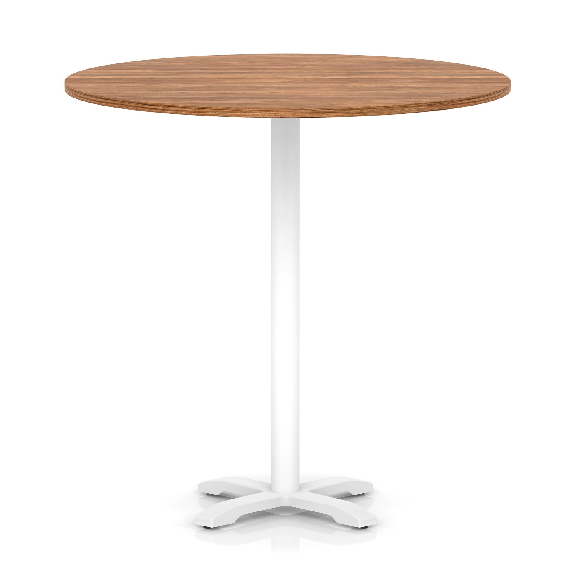 Italia Round Poseur Table With Cross Base White Leg