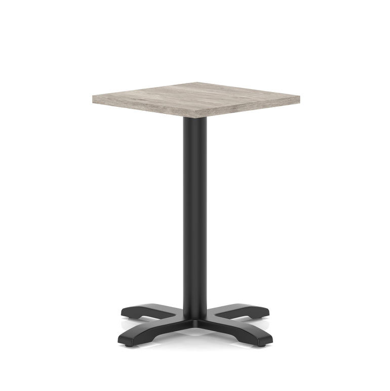 Italia Square Poseur Table With Cross Base Black Leg