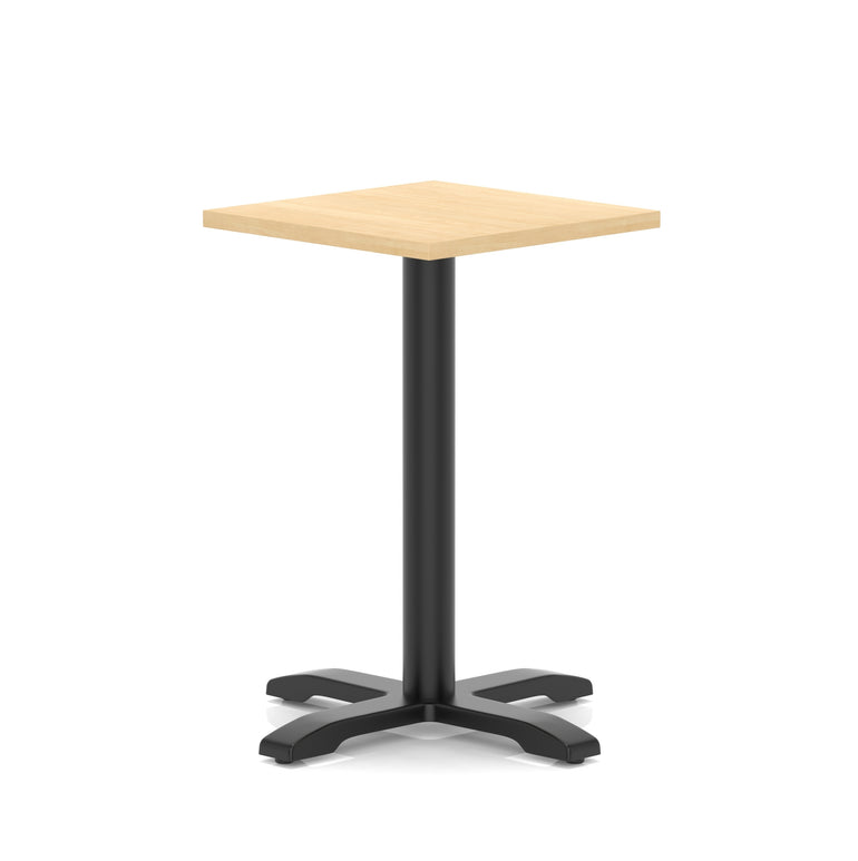 Italia Square Poseur Table With Cross Base Black Leg