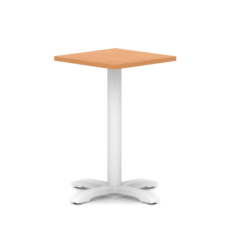 Italia Square Poseur Table With Cross Base White Leg