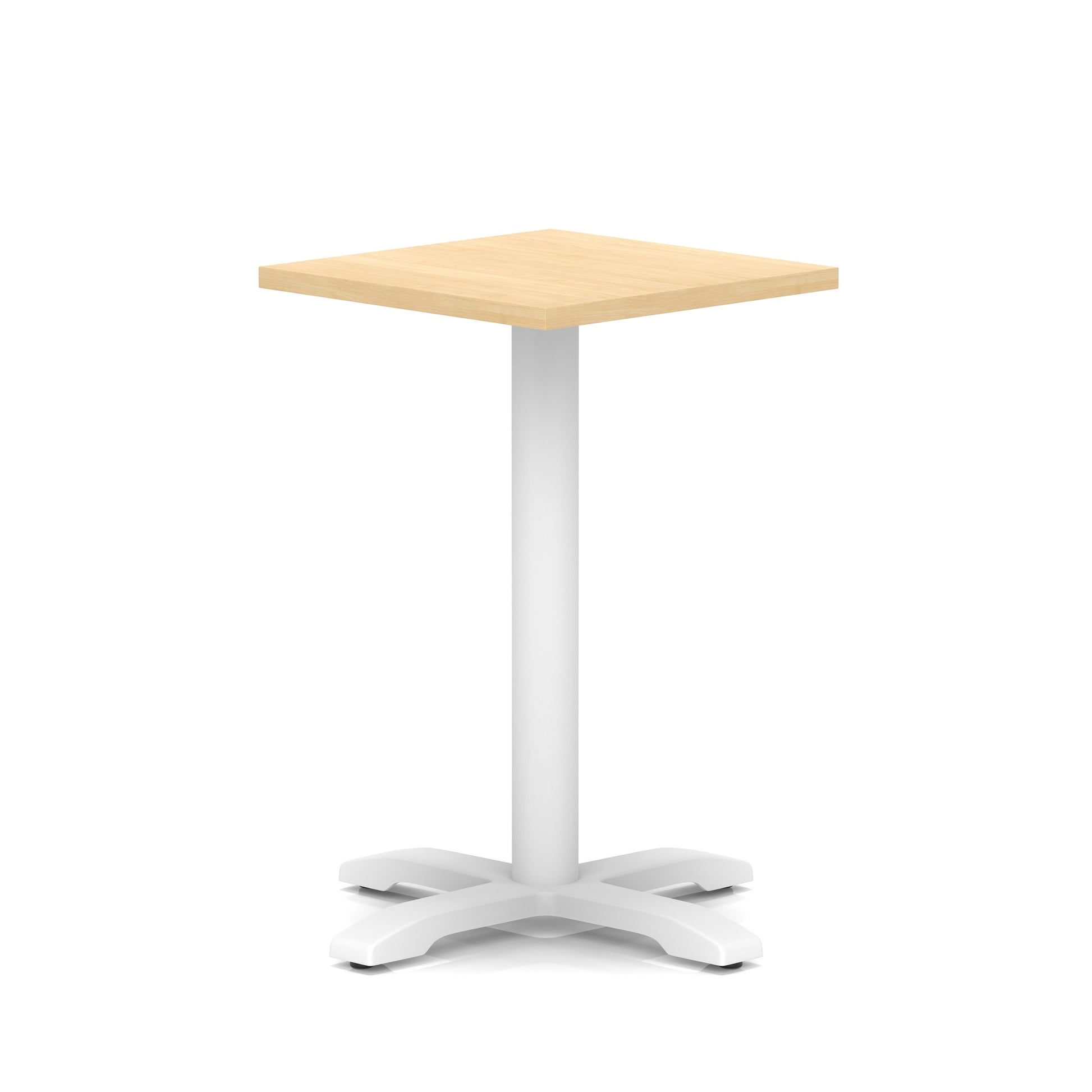 Italia Square Poseur Table With Cross Base White Leg