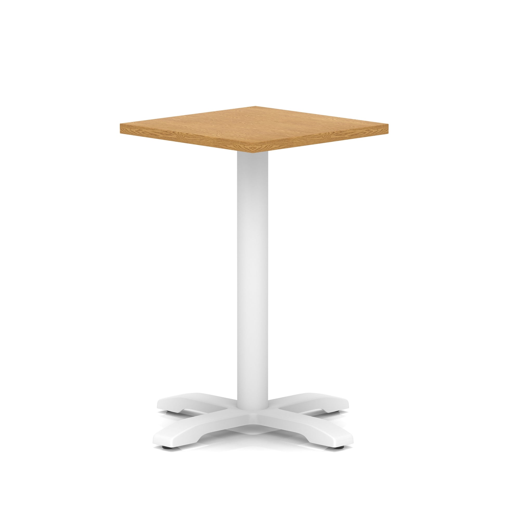 Italia Square Poseur Table With Cross Base White Leg
