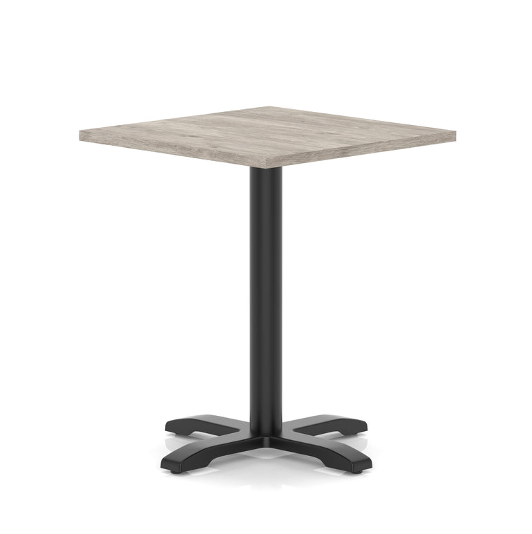 Italia Square Poseur Table With Cross Base Black Leg