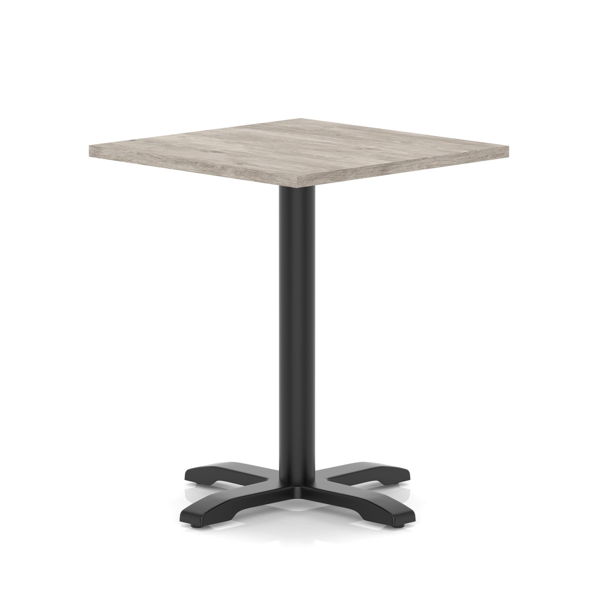 Italia Square Poseur Table With Cross Base Black Leg