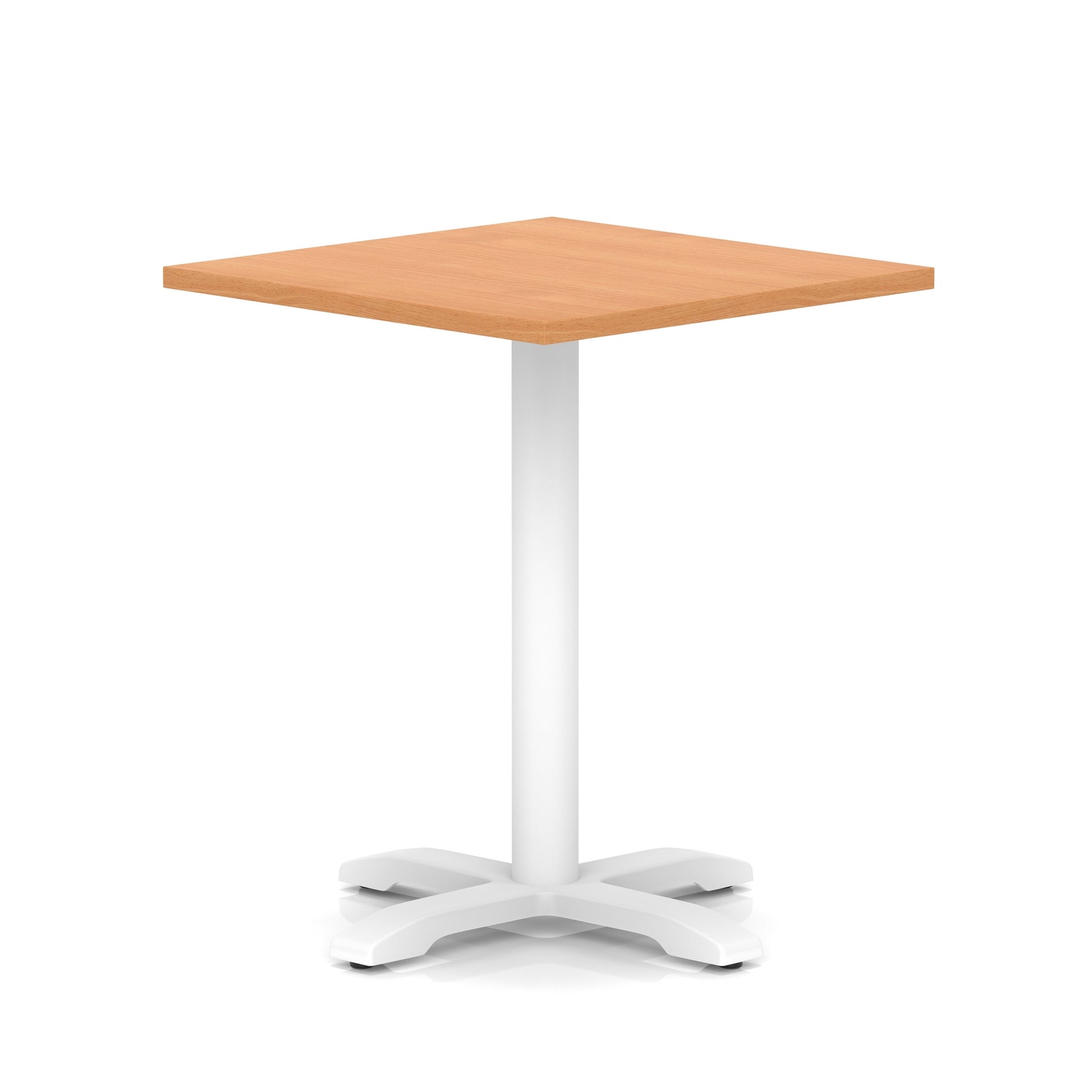 Italia Square Poseur Table With Cross Base White Leg