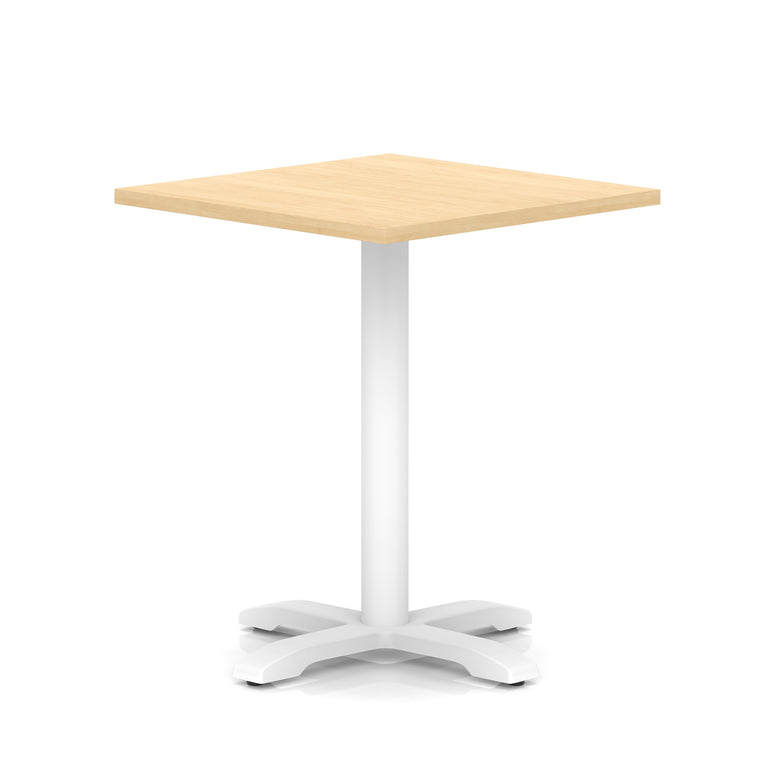 Italia Square Poseur Table With Cross Base White Leg
