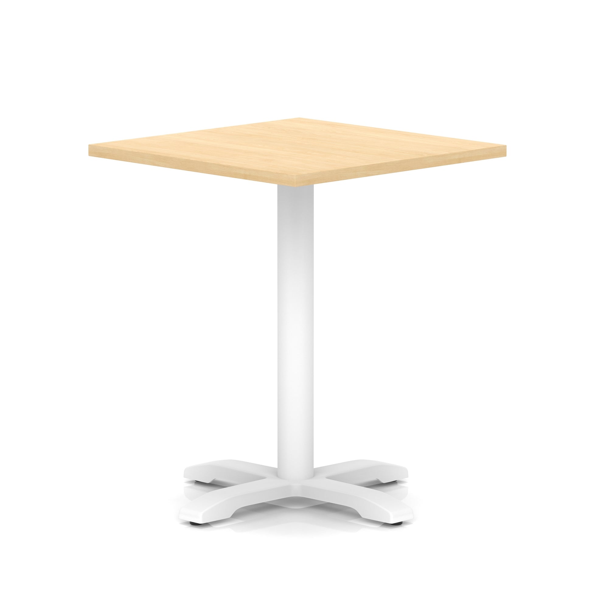 Italia Square Poseur Table With Cross Base White Leg