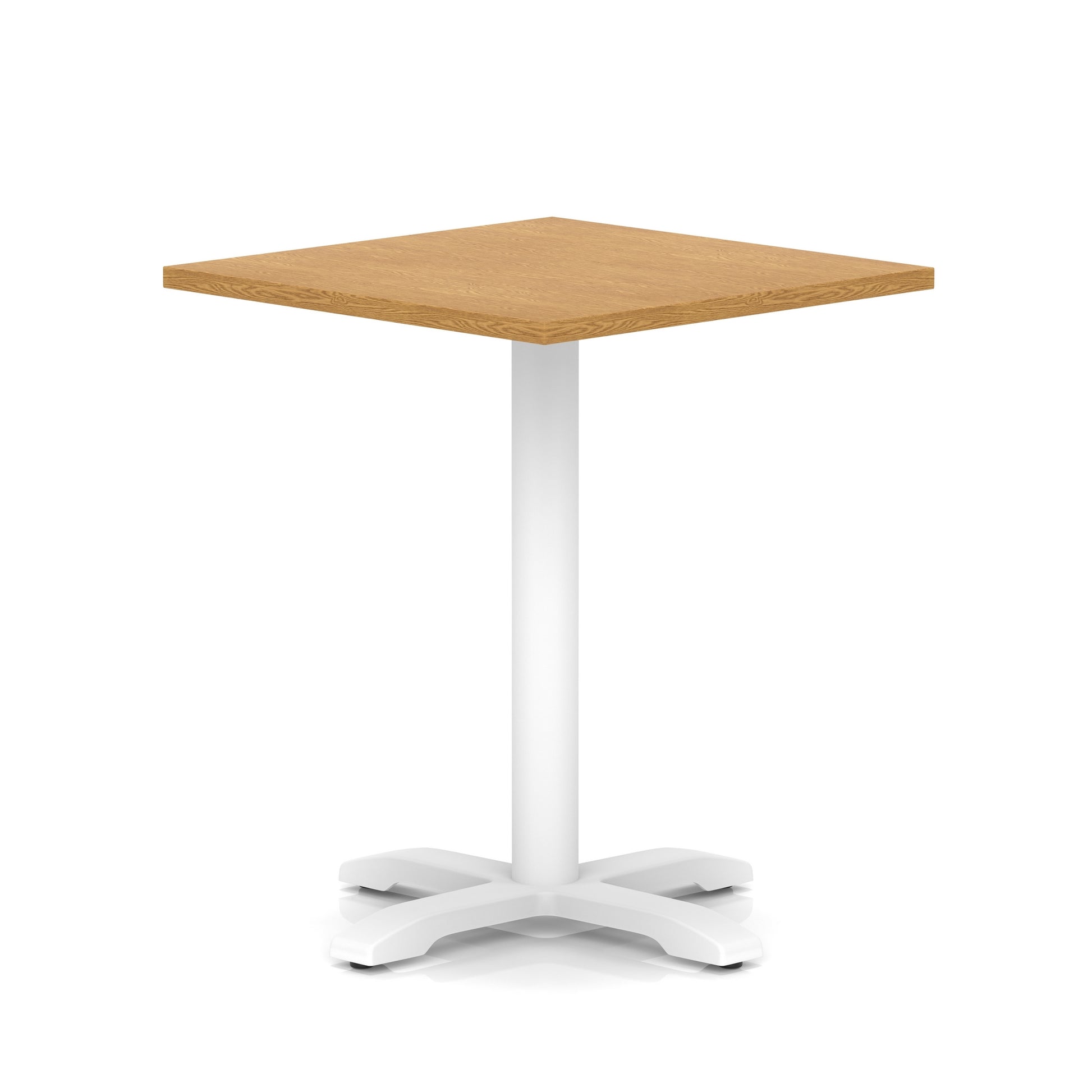 Italia Square Poseur Table With Cross Base White Leg