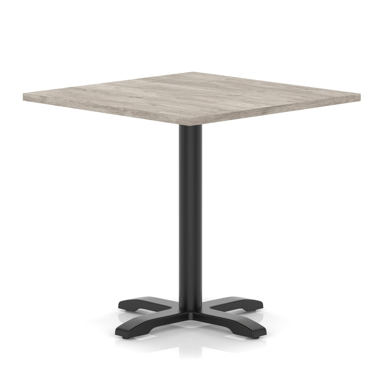 Italia Square Poseur Table With Cross Base Black Leg