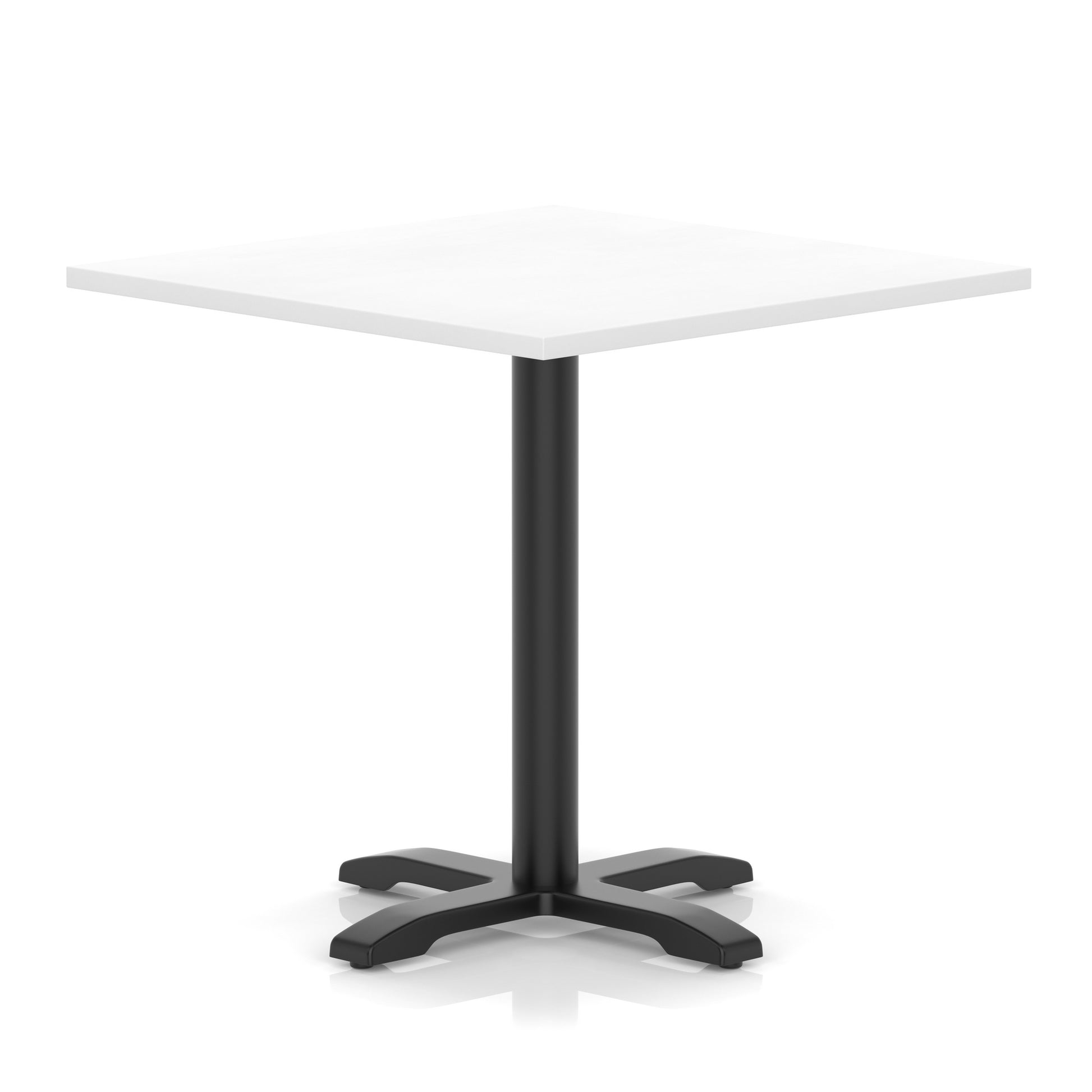 Italia Square Poseur Table With Cross Base Black Leg