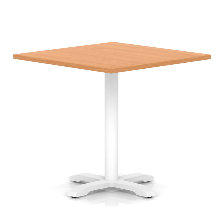 Italia Square Poseur Table With Cross Base White Leg
