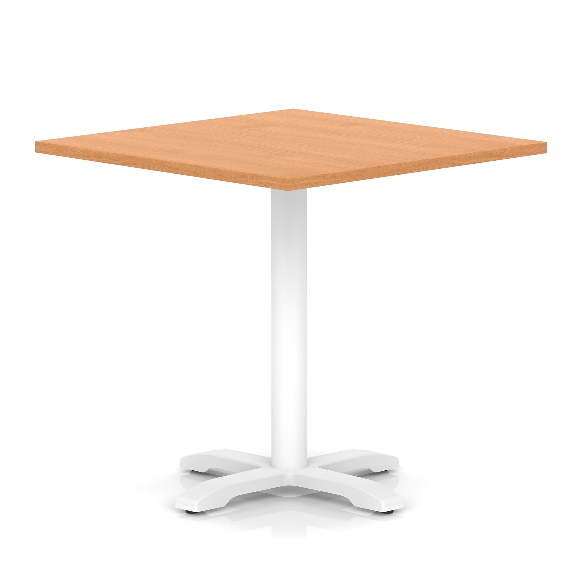 Italia Square Poseur Table With Cross Base White Leg